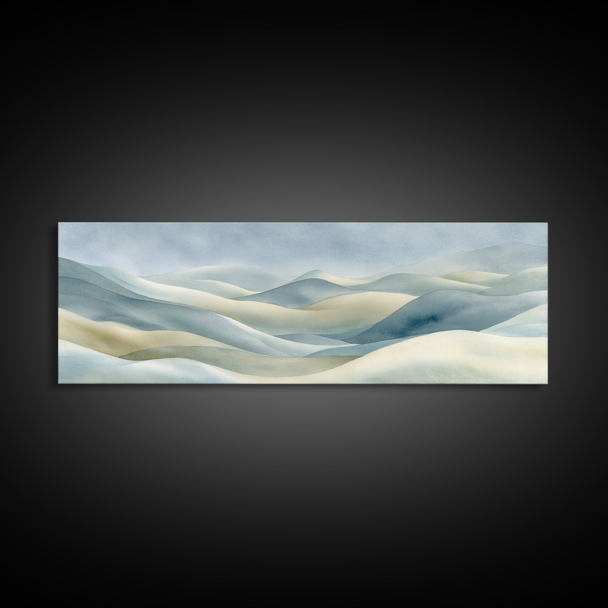 Soft Abstract Waves Canvas Print, Waiting Room Art, Bauhaus Print, Waiting Room Decor, Abstract Art, Calm, Dental Office Decor, WRA-3x1-66