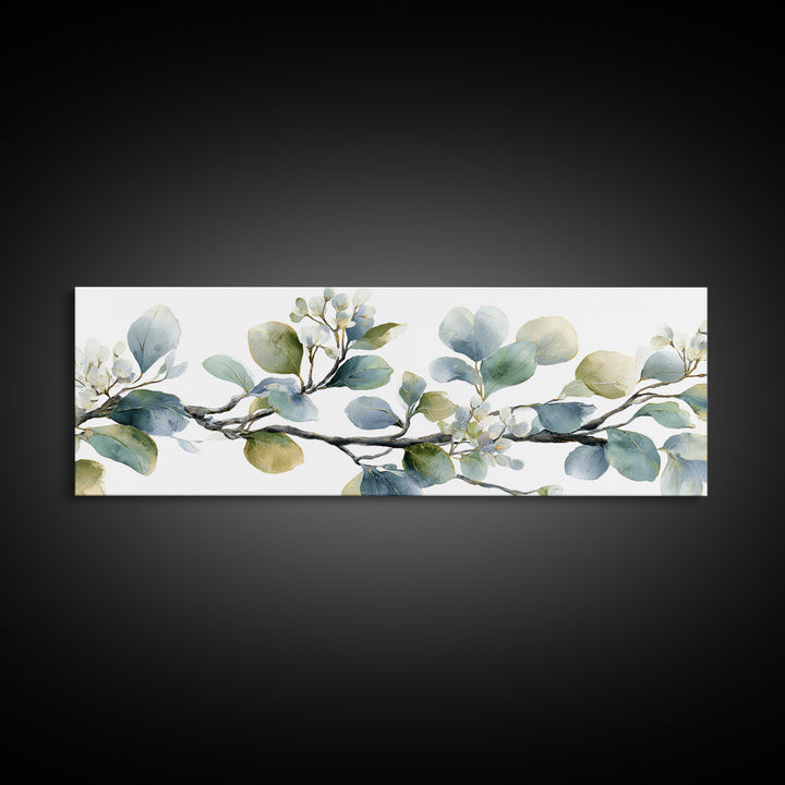 Neutral Botanical Branch Framed Canvas Print, Waiting Room Art, Bedroom Decor, Waiting Room Decor, Fine Art, Calm, Abstract, WRA-3x1-67
