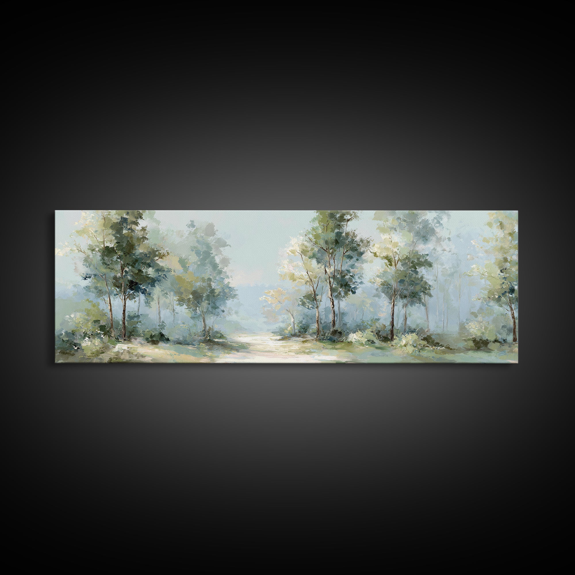 Misty Forest Path Canvas Print, Waiting Room Art, Office Wall Art, Waiting Room Decor, Fine Art, Calm, Dental Wall Art, WRA-3x1-75