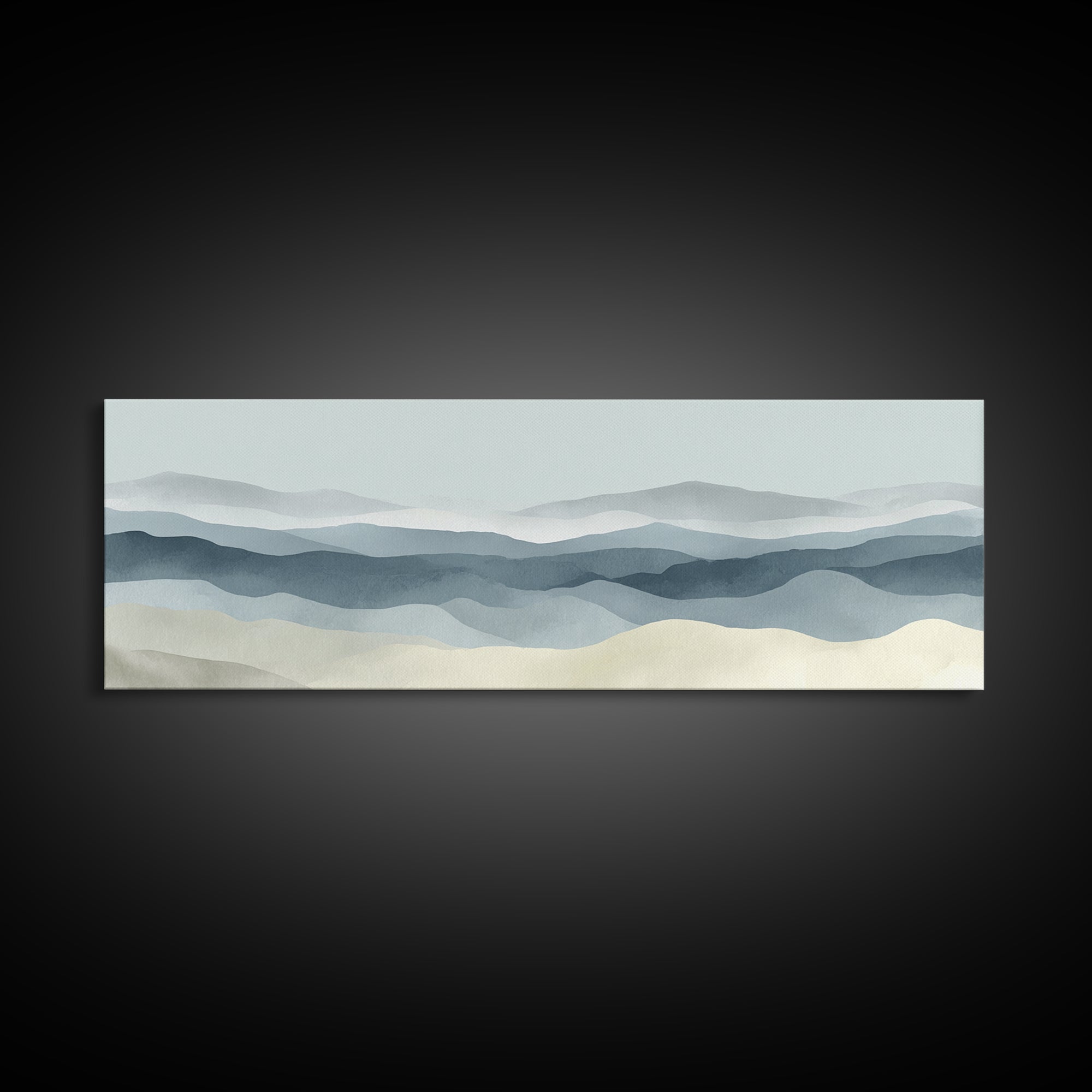 Simple Mountain Layers Canvas Print, Waiting Room Art, Art, Waiting Room Decor, Oil Painting, Calm, Bauhaus Print, WRA-3x1-78