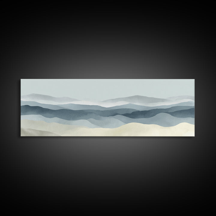 Simple Mountain Layers Canvas Print, Waiting Room Art, Art, Waiting Room Decor, Oil Painting, Calm, Bauhaus Print, WRA-3x1-78