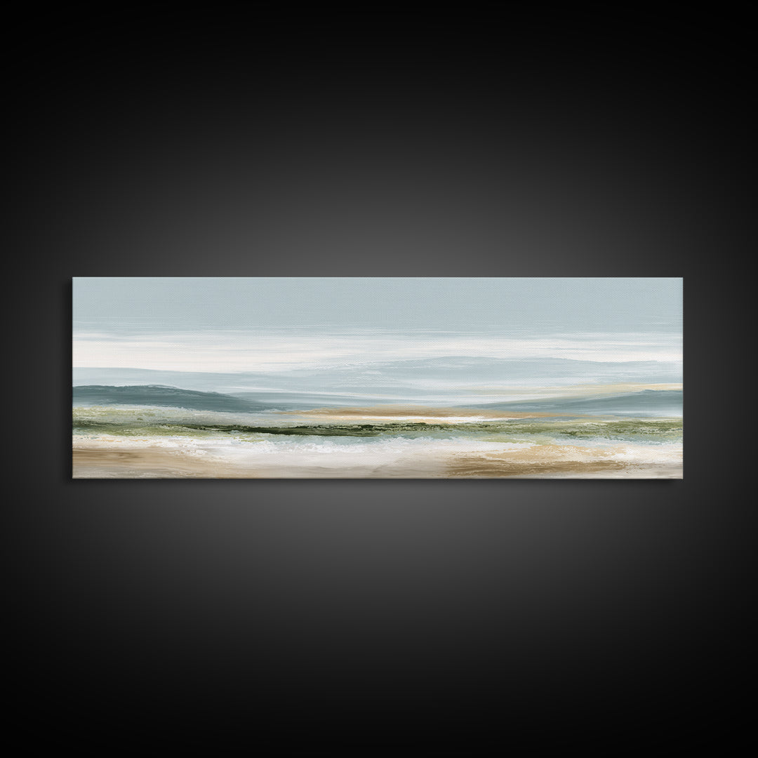 Calming Landscape with Open Sky and Gentle Framed Canvas Print, Waiting Room Art, Fine Art, Waiting Room Decor, Calm, WRA-3x1-89
