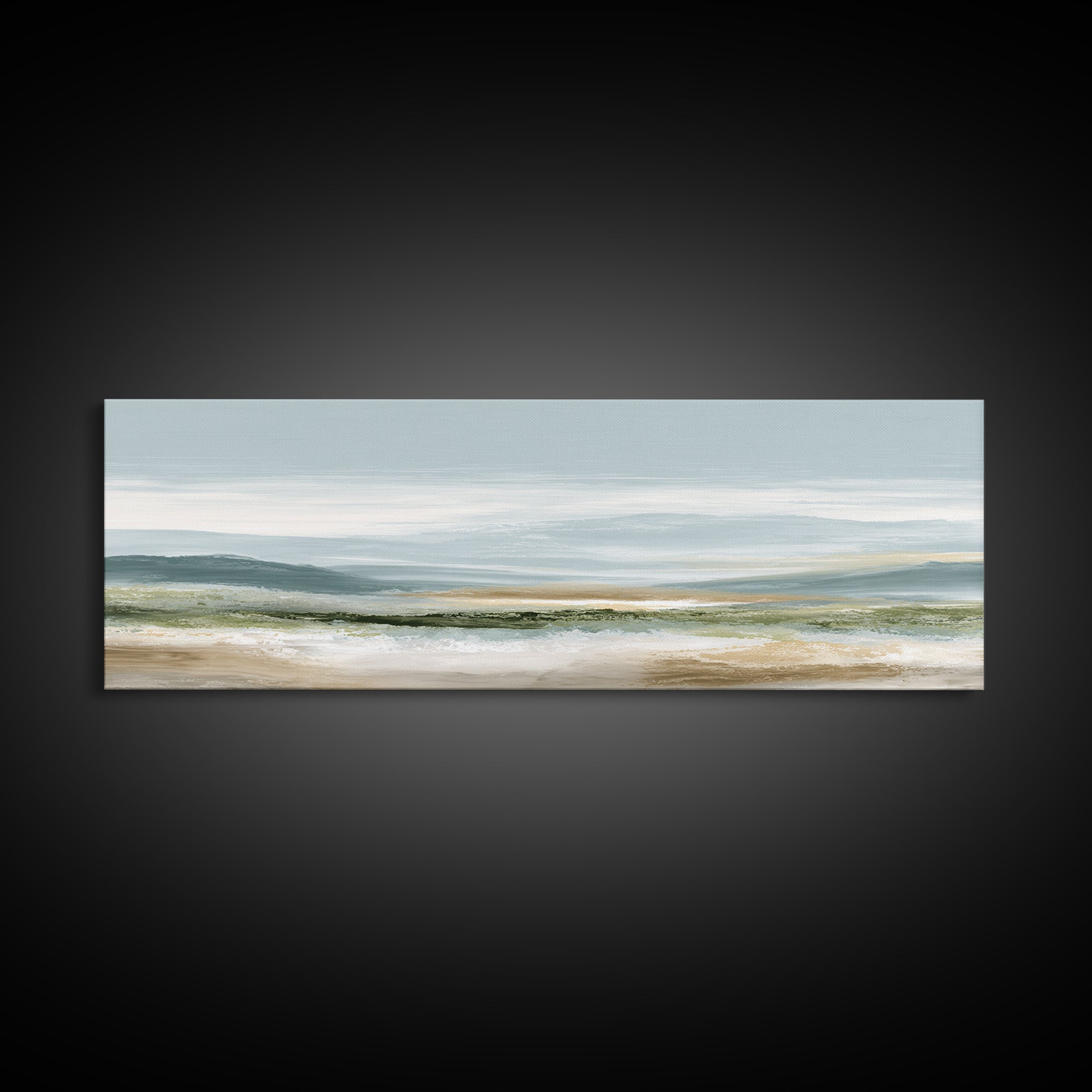 Calming Landscape with Open Sky and Gentle Framed Canvas Print, Waiting Room Art, Fine Art, Waiting Room Decor, Calm, WRA-3x1-89