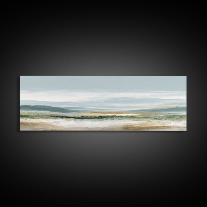 Calming Landscape with Open Sky and Gentle Framed Canvas Print, Waiting Room Art, Fine Art, Waiting Room Decor, Calm, WRA-3x1-89