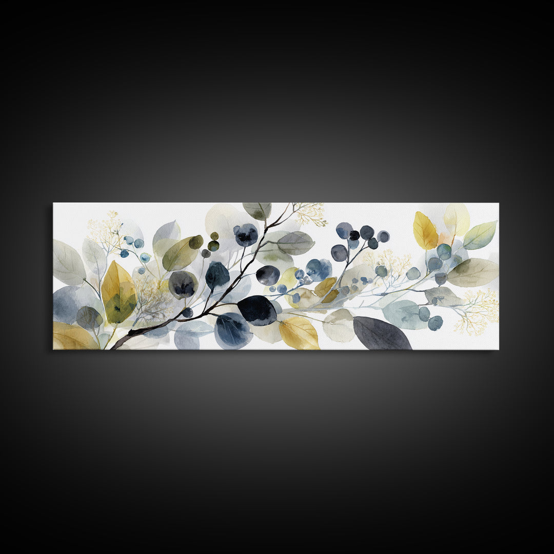Neutral Botanical Branch Canvas Print, Waiting Room Art, Room Decor, Waiting Room Decor, Fine Art, Calm, Bedroom Decor, WRA-3x1-91