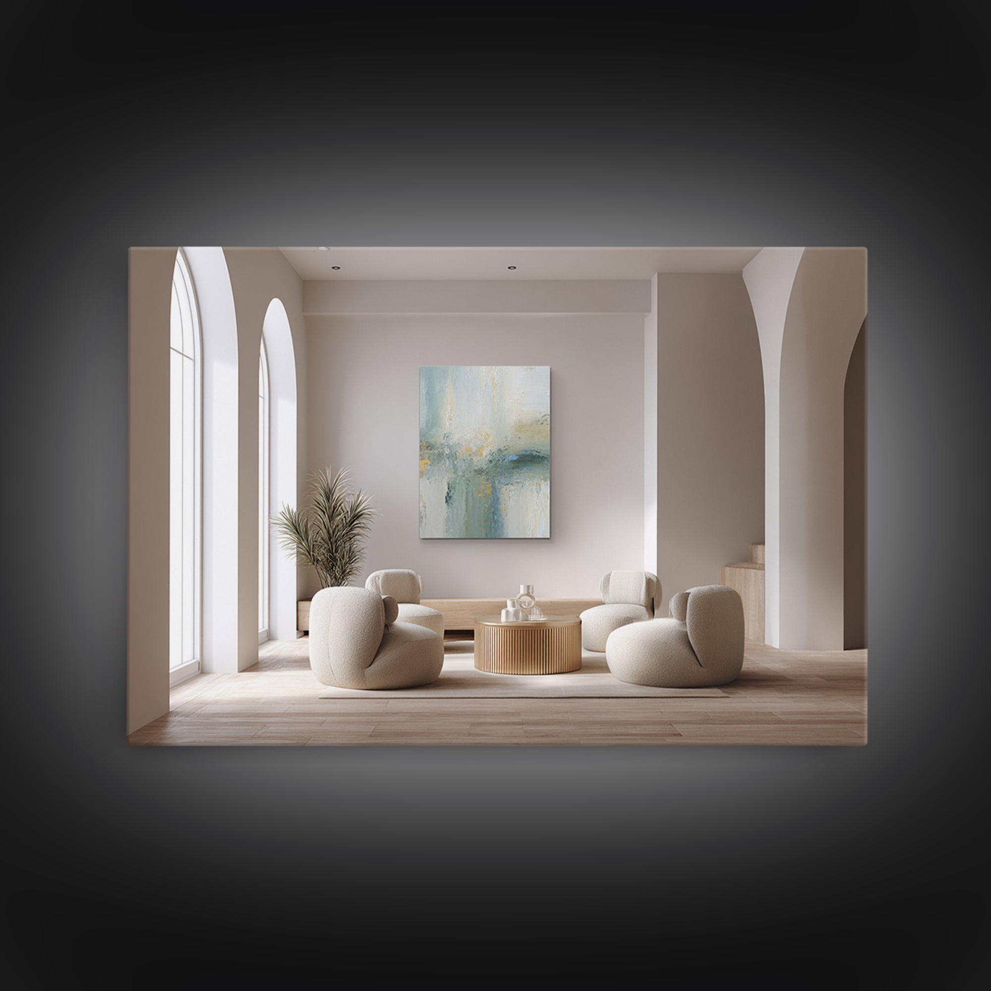 Modern Neutral Arch Abstraction Canvas Print, Waiting Room Art, Floral Wall Art, Waiting Room Decor, Abstract Art, Calm, WRA-3x2-1