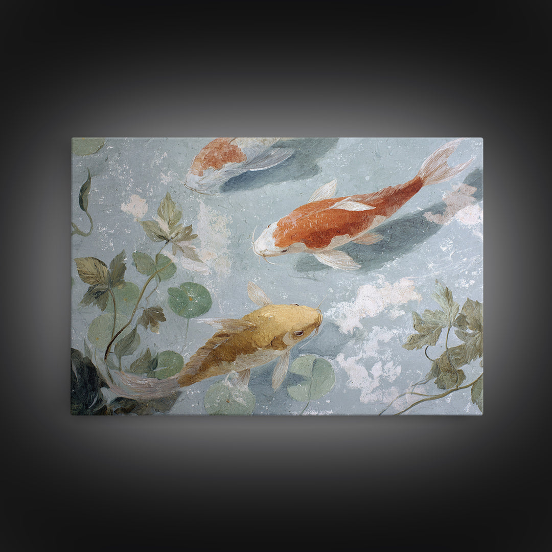 Gentle Koi Fish Framed Canvas Print, Waiting Room Art, Printable Wall Art, Waiting Room Decor, Calm, Office Wall Decor, WRA-3x2-2