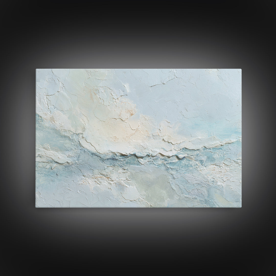 Light Marble Texture Abstract Framed Canvas Print, Waiting Room Art, Wall Sculpture, Waiting Room Decor, Abstract Art, Calm, WRA-3x2-28
