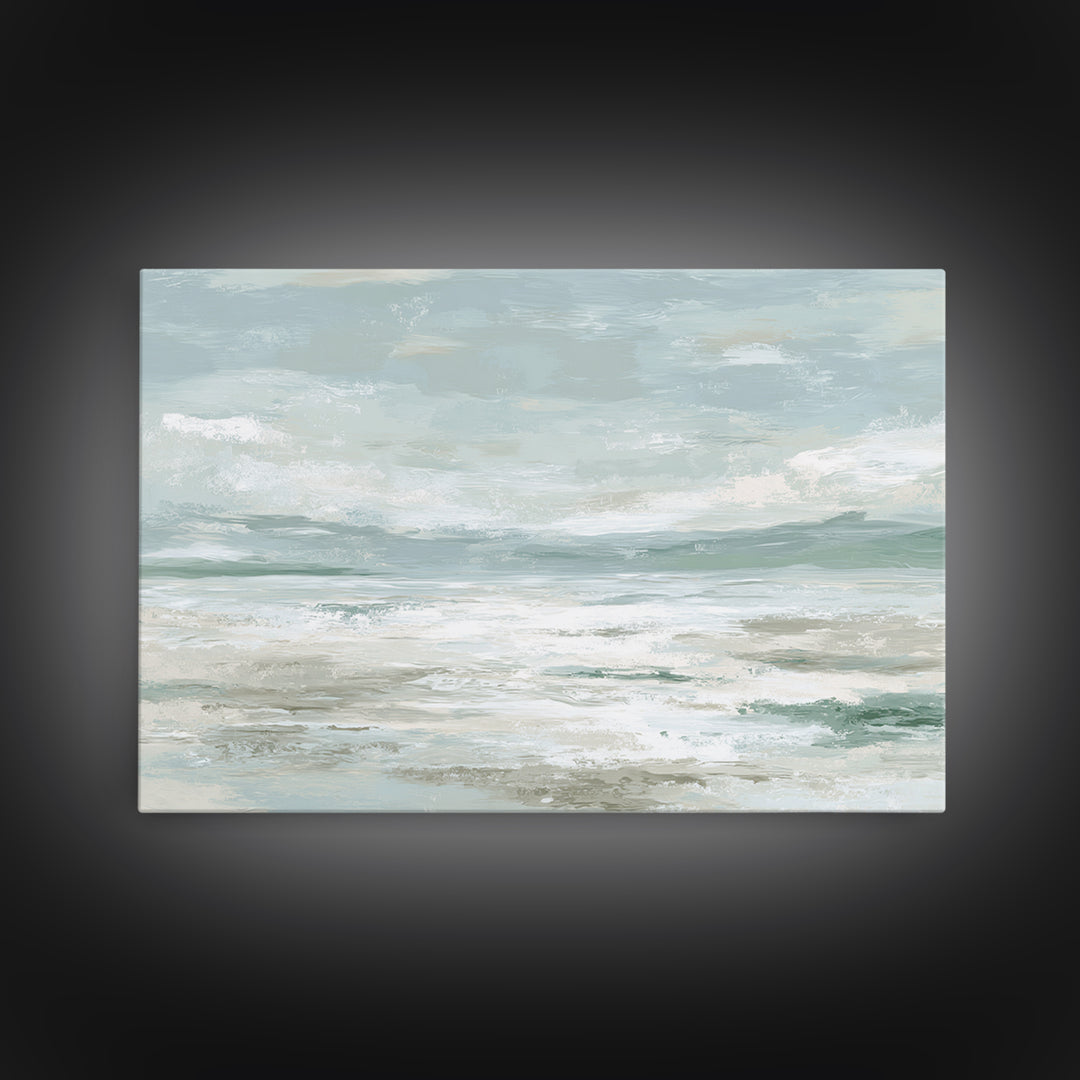 Coastal Horizon with Pale Sand and Water Canvas Print, Waiting Room Art, Digital Art Print, Waiting Room Decor, Fine Art, Calm, WRA-3x2-37