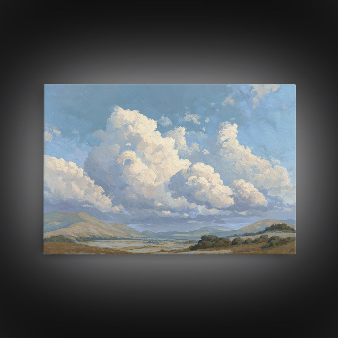 Large Cloudscape with Hopeful Light Canvas Print, Waiting Room Art, Abstract, Waiting Room Decor, Watercolor Art, Calm, WRA-3x2-44