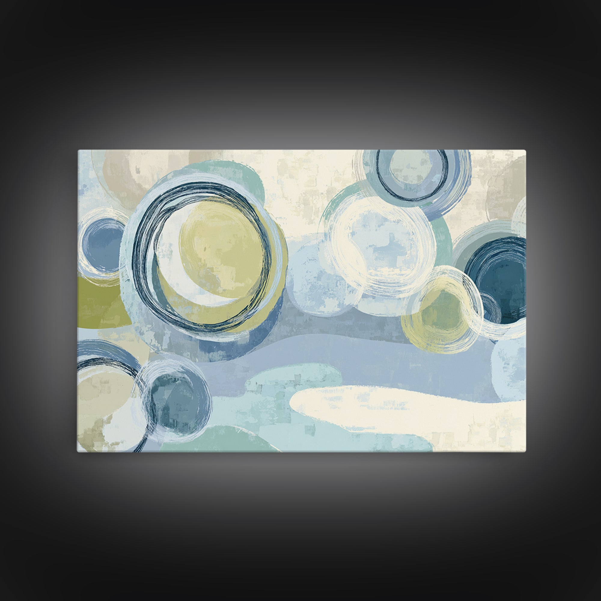 Abstract Circles Suggesting Calm Movement Canvas Print, Waiting Room Art, Floral Wall Art, Waiting Room Decor, Abstract Art, WRA-3x2-62