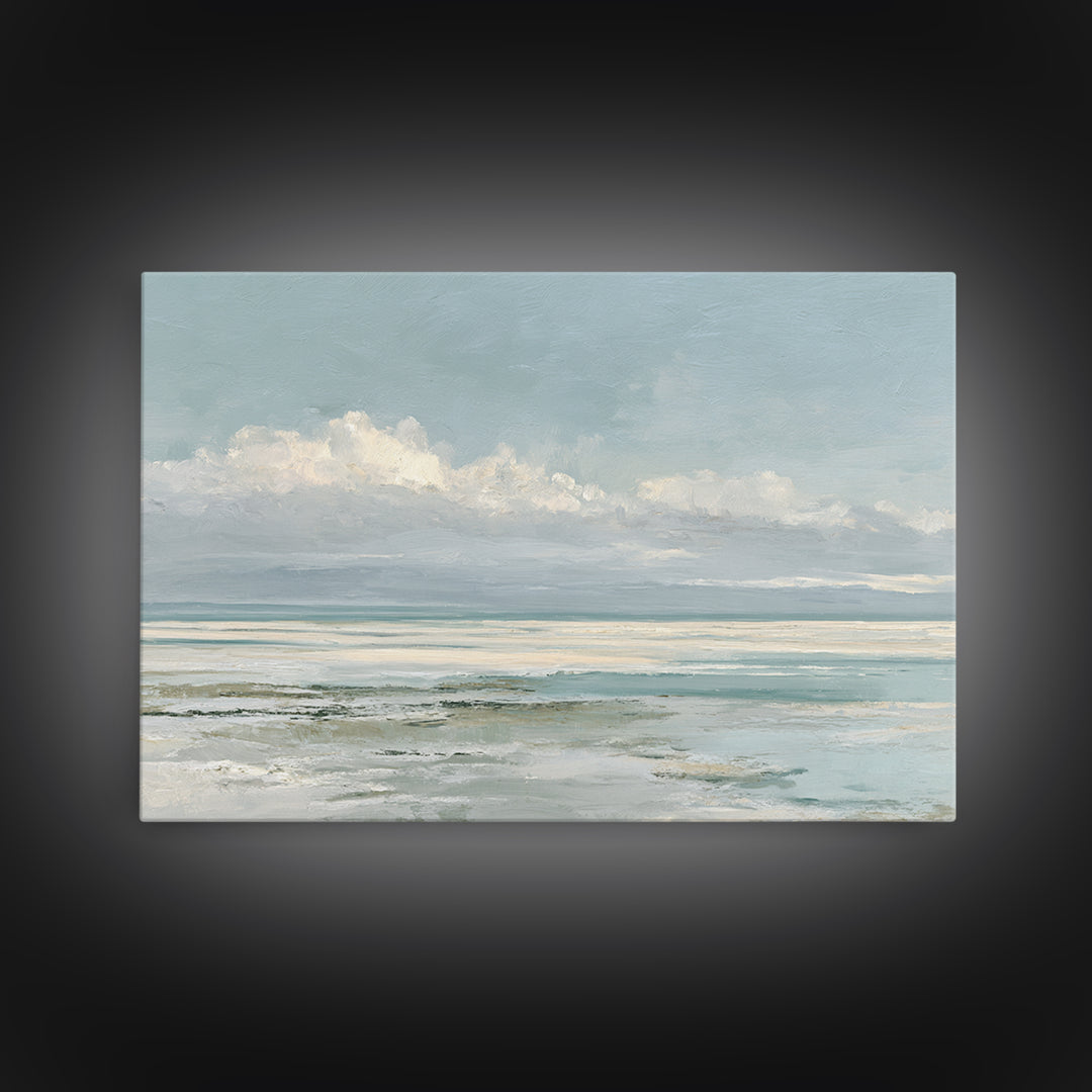 Coastal Horizon with Pale Sand and Water Canvas Print, Waiting Room Art, Dental Office Decor, Waiting Room Decor, Calm, WRA-3x2-85