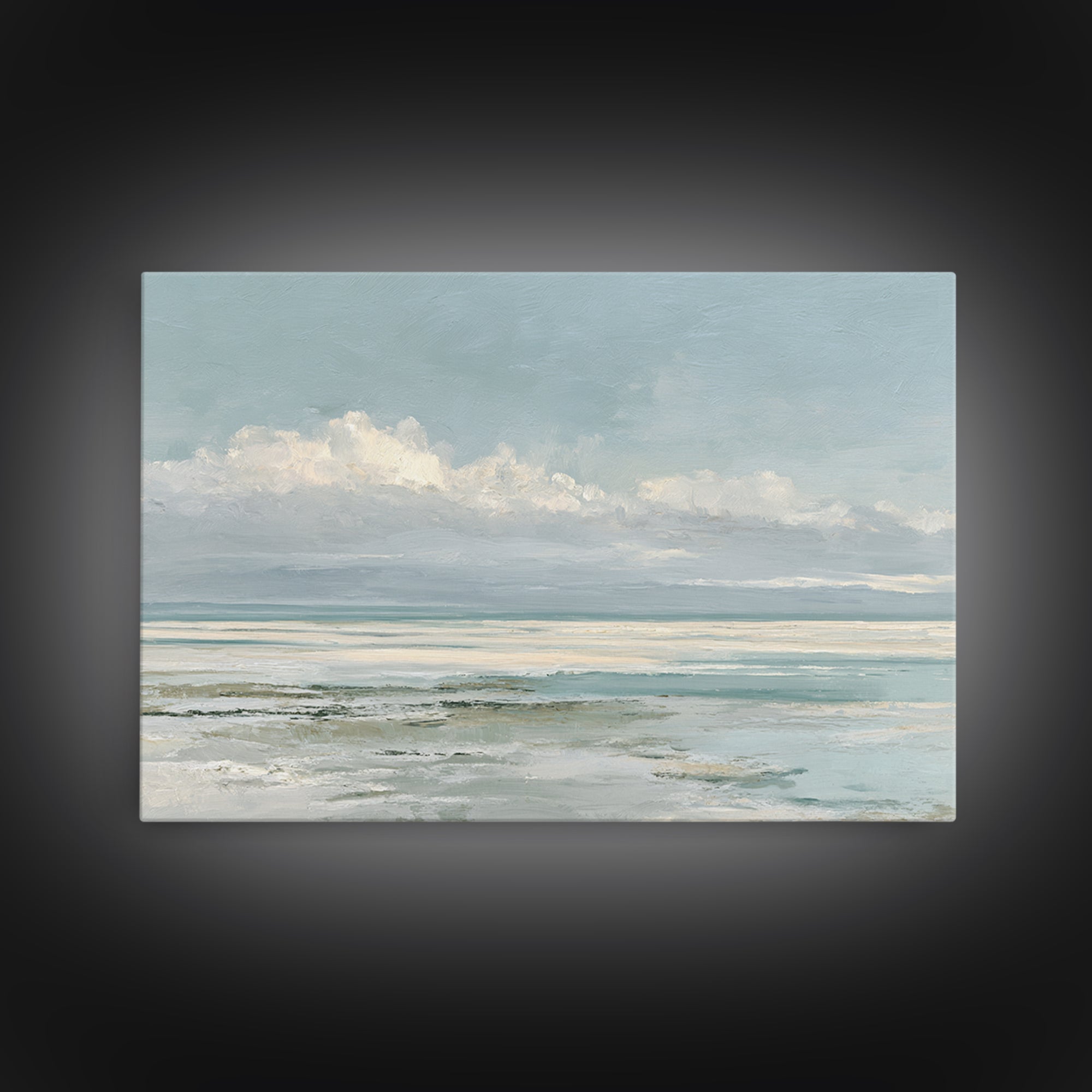 Coastal Horizon with Pale Sand and Water Canvas Print, Waiting Room Art, Dental Office Decor, Waiting Room Decor, Calm, WRA-3x2-85