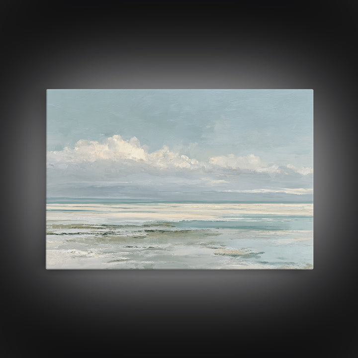 Coastal Horizon with Pale Sand and Water Canvas Print, Waiting Room Art, Dental Office Decor, Waiting Room Decor, Calm, WRA-3x2-85