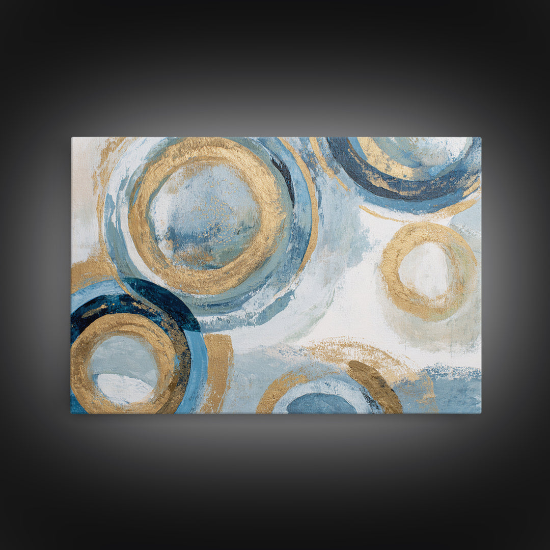 Abstract Circles Suggesting Calm Movement Framed Canvas Print, Waiting Room Art, Office Art, Waiting Room Decor, Abstract Art, WRA-3x2-86