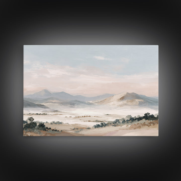 Warm Desert Sunrise Canvas Print, Waiting Room Art, Dental Art, Waiting Room Decor, Fine Art, Calm, Textured Painting, WRA-3x2-89