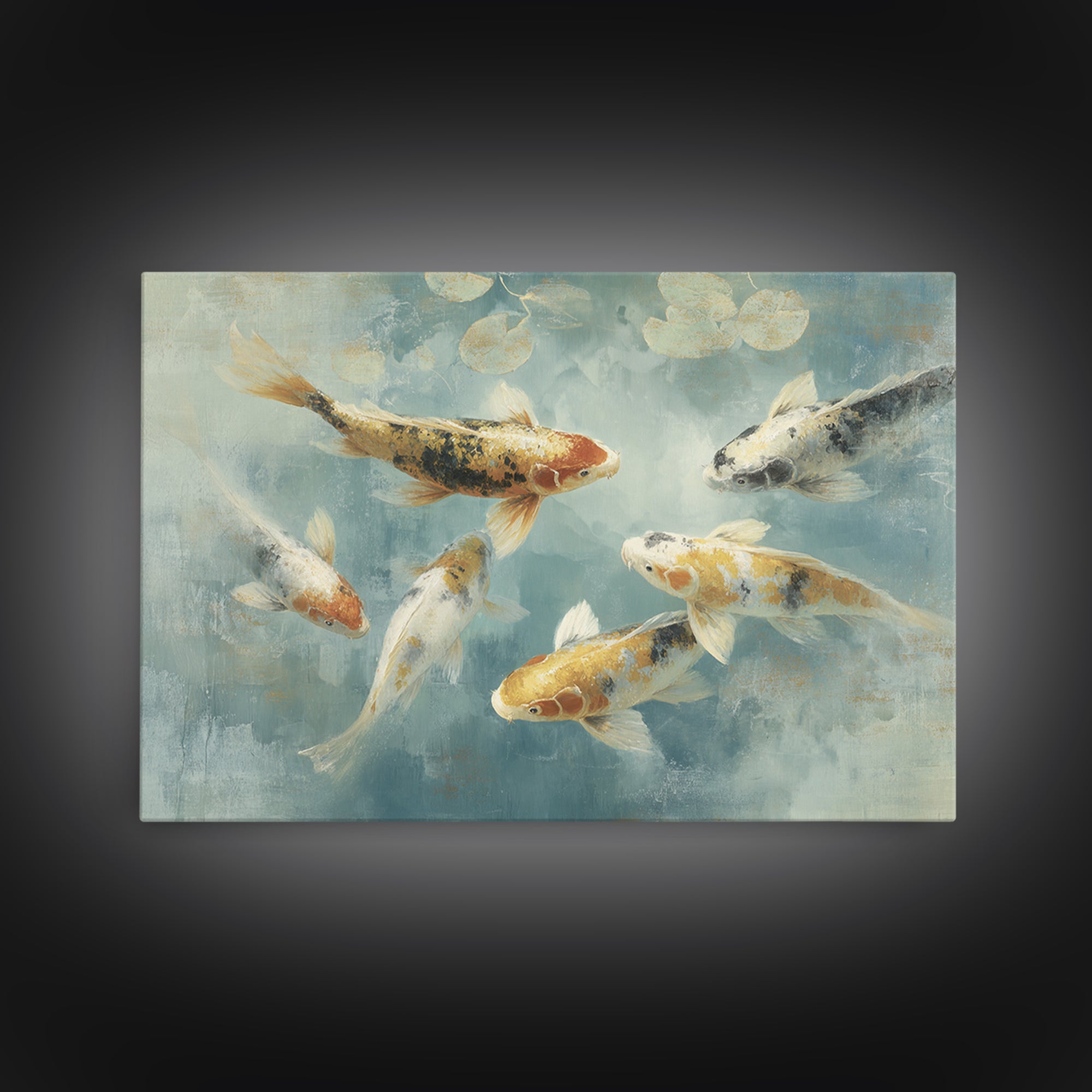 Gentle Koi Fish Canvas Print, Waiting Room Art, Digital Art Print, Waiting Room Decor, Fine Art, Calm, Fine Art Print, WRA-3x2-98