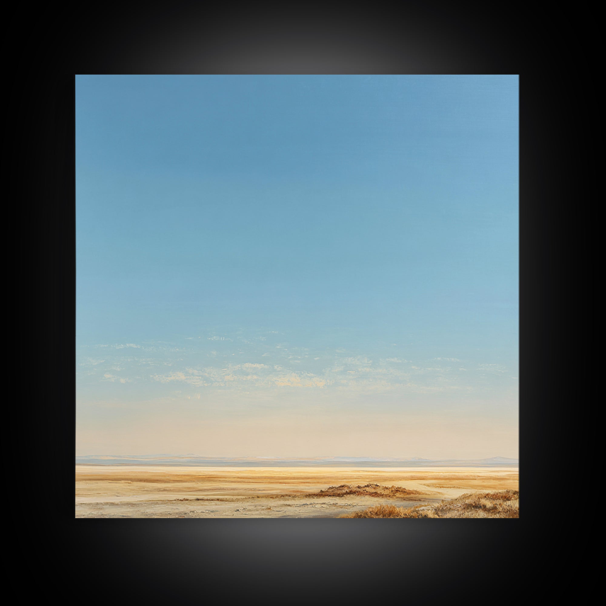 Peaceful Desert Horizon Framed Canvas Print, Yoga Studio Art, Feminine Wall Art, Yoga Studio Decor, Fine Art, Balance, YSA-1x1-84
