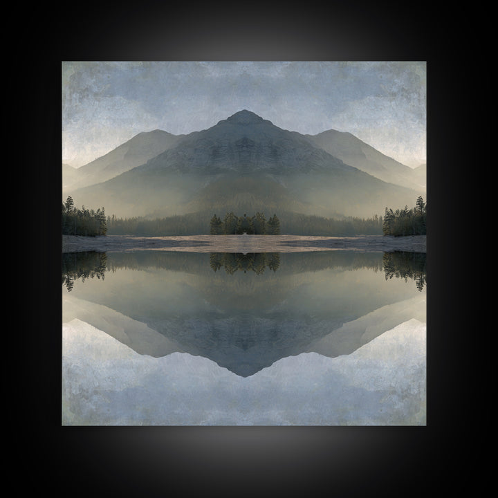 Sunrise Mountain Lake Reflection Canvas Print, Yoga Studio Art, Southwest Decor, Yoga Studio Decor, Fine Art, Balance, YSA-1x1-92