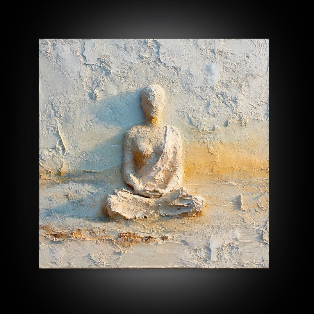 Seated Meditation Figure Canvas Print, Yoga Studio Art, Wall Art, Yoga Studio Decor, Fine Art, Balance, Metal Wall Decor, YSA-1x1-97
