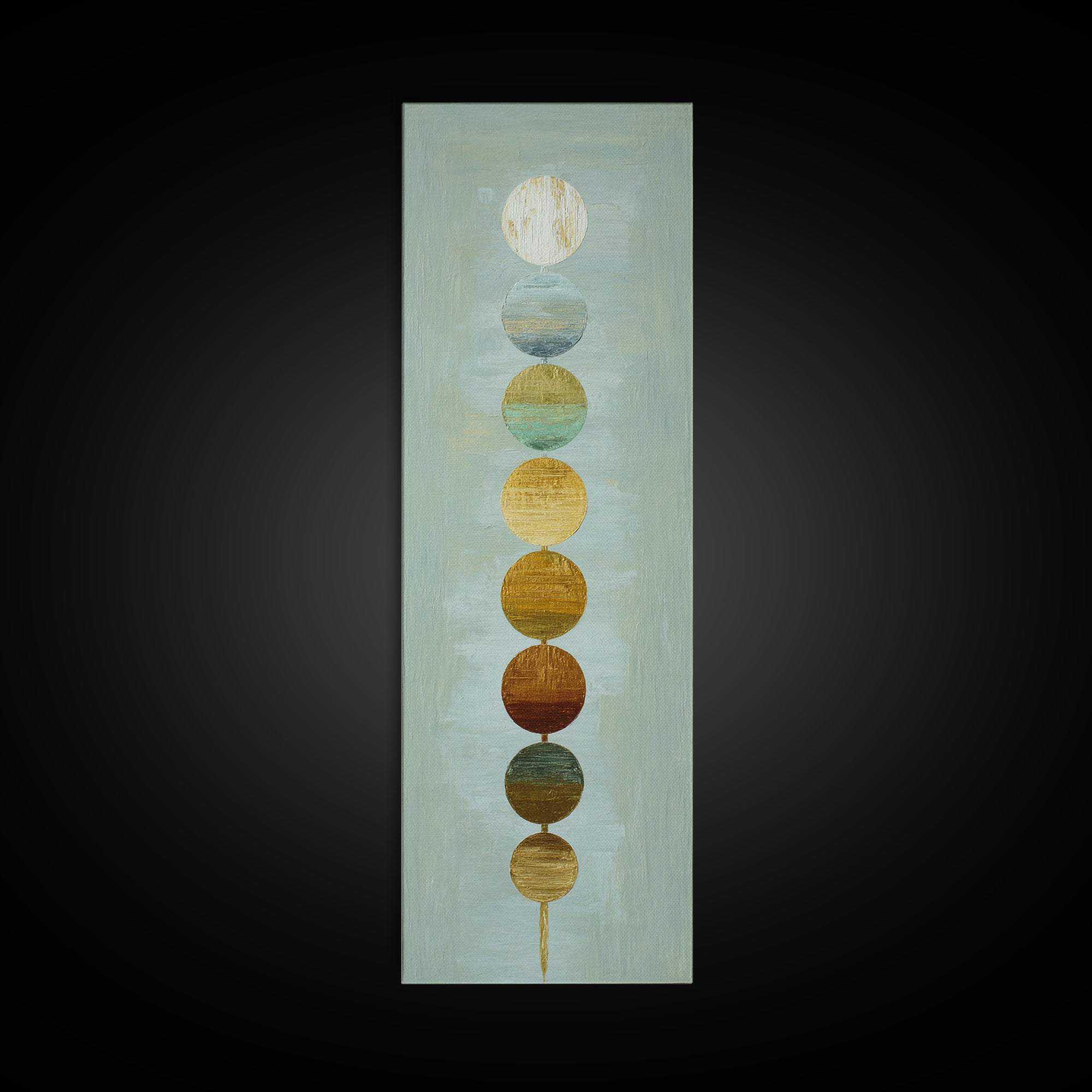 Chakra Color Circles Framed Canvas Print, Yoga Studio Art, Boho Wall Hanging, Yoga Studio Decor, Fine Art, Balance, YSA-1x3-50