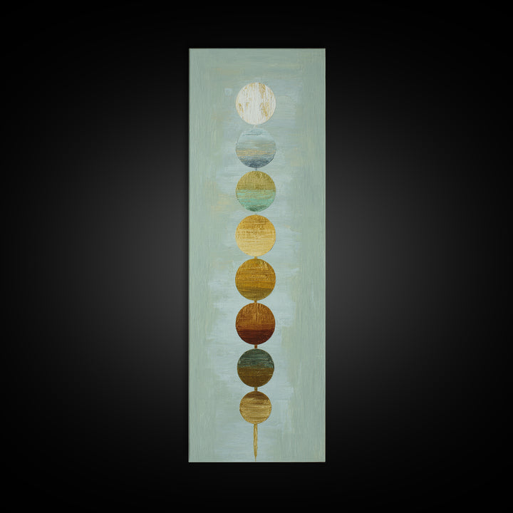 Chakra Color Circles Framed Canvas Print, Yoga Studio Art, Boho Wall Hanging, Yoga Studio Decor, Fine Art, Balance, YSA-1x3-50