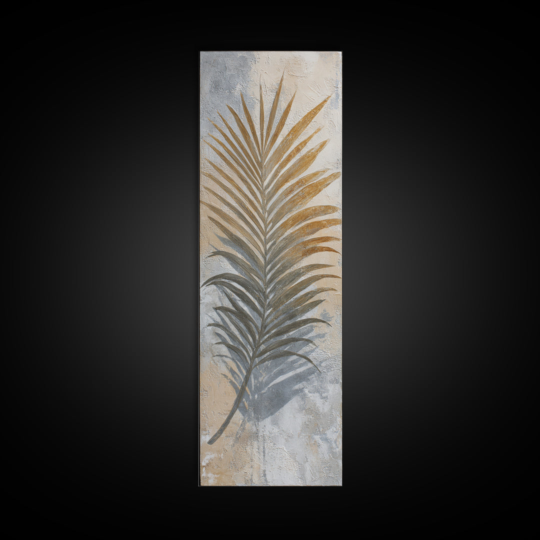 Gentle Palm Leaf Shadow on Plaster Canvas Print, Yoga Studio Art, Printable Wall Art, Yoga Studio Decor, Fine Art, Balance, YSA-1x3-60