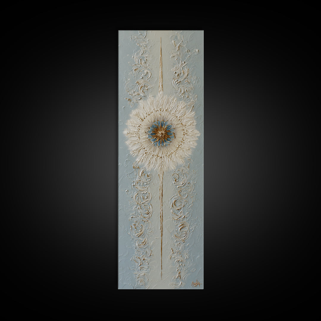 Mandala in Soft Earth Tones Framed Canvas Print, Yoga Studio Art, Boho Decor, Yoga Studio Decor, Oil Painting, Balance, YSA-1x3-69