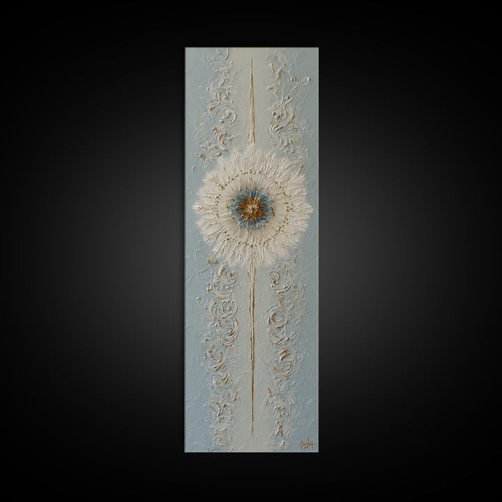 Mandala in Soft Earth Tones Framed Canvas Print, Yoga Studio Art, Boho Decor, Yoga Studio Decor, Oil Painting, Balance, YSA-1x3-69