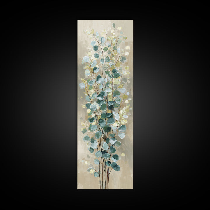 Sage Green Botanical Branch Study Canvas Print, Yoga Studio Art, Luxury Decor, Yoga Studio Decor, Balance, Living Room Decor, YSA-1x3-77