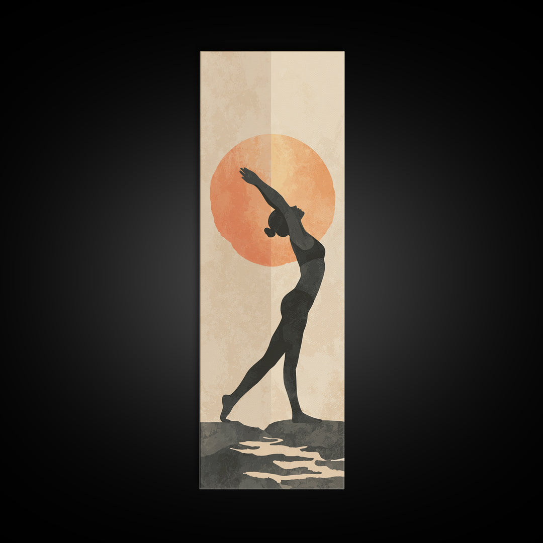 Sun Salutation Silhouette Sequence Without Text Canvas Print, Yoga Studio Art, Nature Prints, Yoga Studio Decor, Balance, YSA-1x3-92