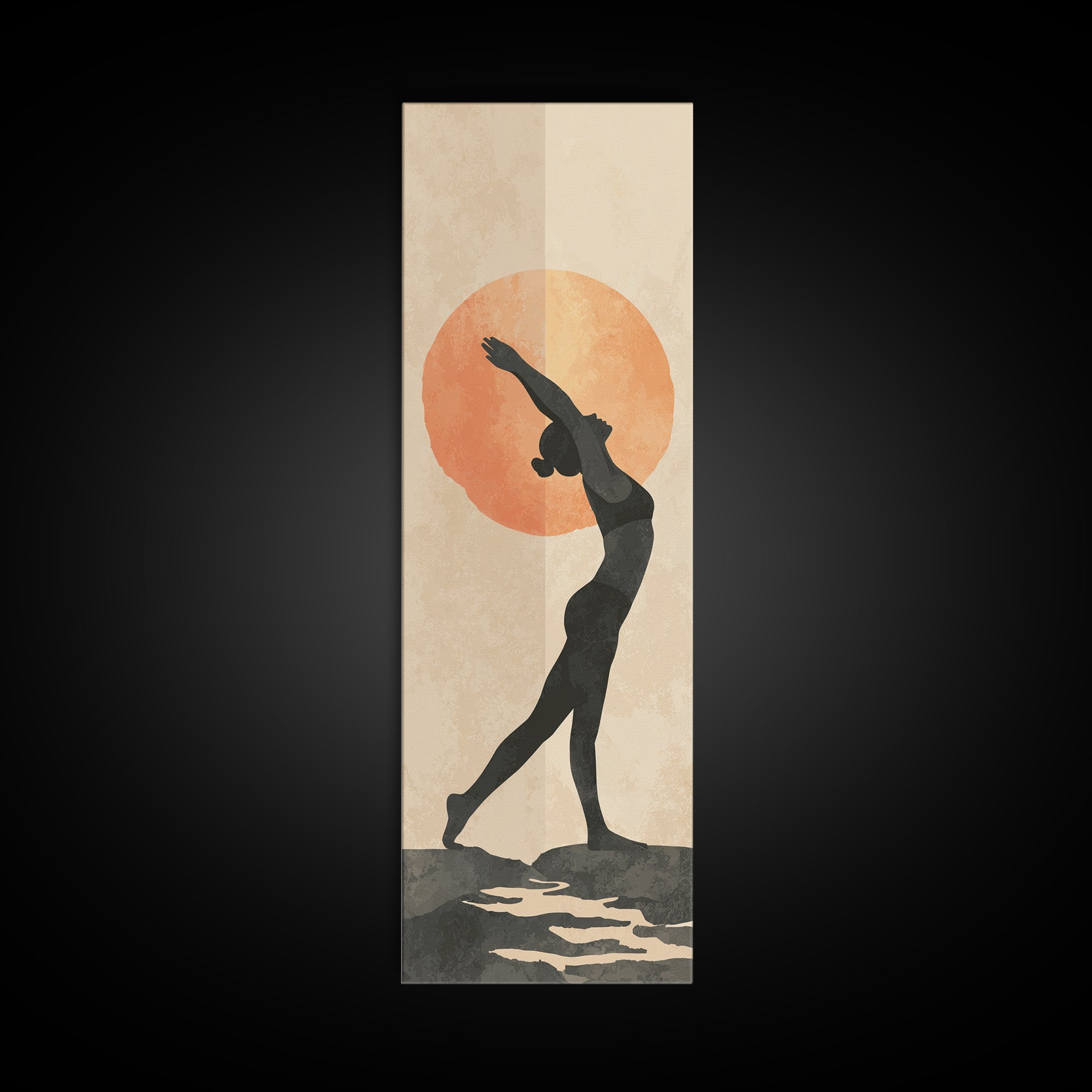 Sun Salutation Silhouette Sequence Without Text Canvas Print, Yoga Studio Art, Nature Prints, Yoga Studio Decor, Balance, YSA-1x3-92