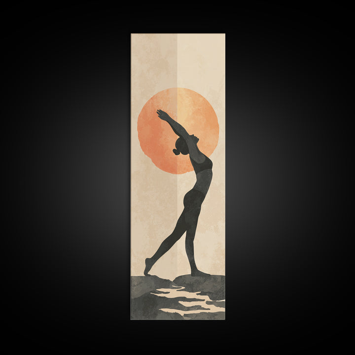 Sun Salutation Silhouette Sequence Without Text Canvas Print, Yoga Studio Art, Nature Prints, Yoga Studio Decor, Balance, YSA-1x3-92