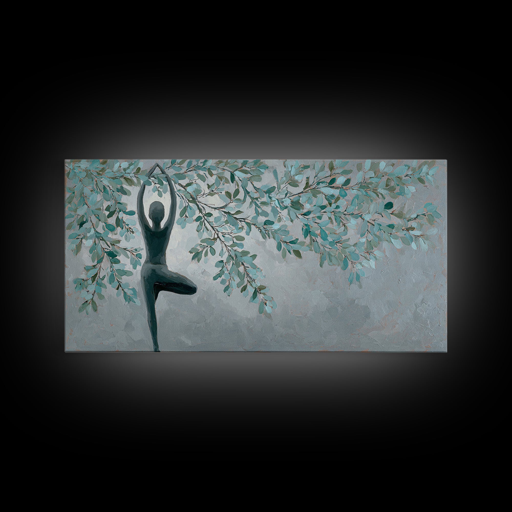 Tree Pose Figure Canvas Print, Yoga Studio Art, Boho Decor, Yoga Studio Decor, Balance, Bookshelf Decor, Printable Art, YSA-2x1-2