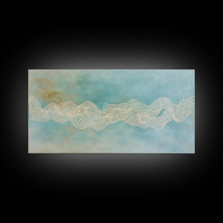 Abstract Breath Waves Framed Canvas Print, Yoga Studio Art, Minimalist Wall Art, Yoga Studio Decor, Fine Art, Balance, YSA-2x1-3