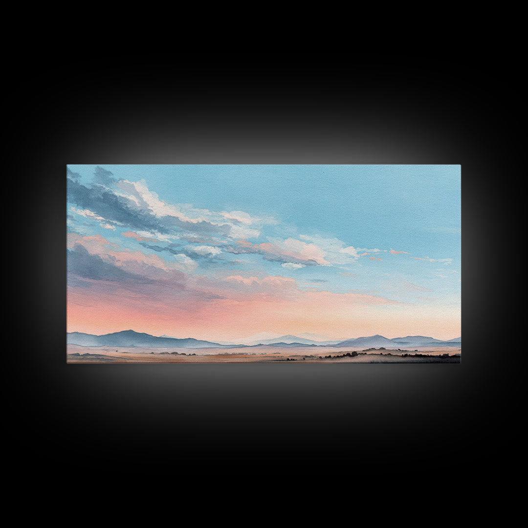Peaceful Desert Horizon Canvas Print, Yoga Studio Art, Contemporary Art, Yoga Studio Decor, Balance, African American Art, YSA-2x1-32