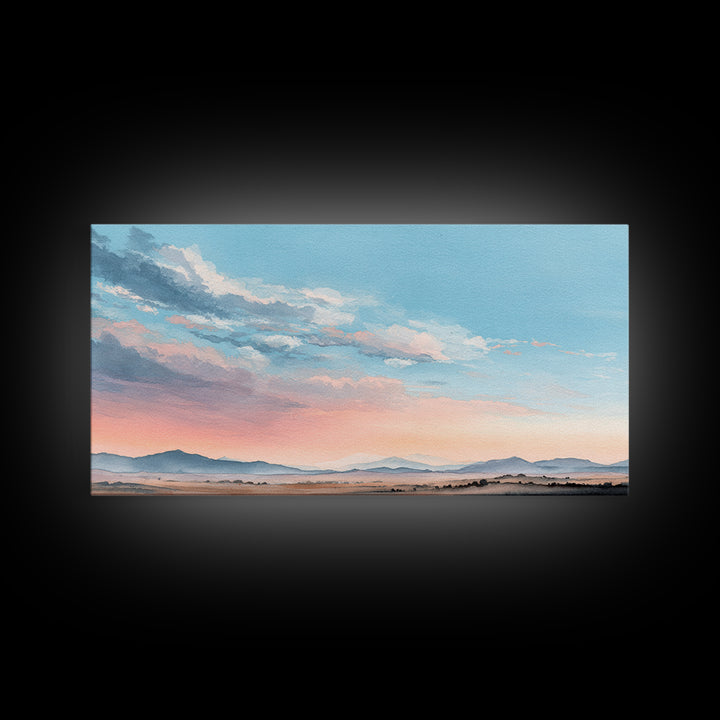 Peaceful Desert Horizon Canvas Print, Yoga Studio Art, Contemporary Art, Yoga Studio Decor, Balance, African American Art, YSA-2x1-32