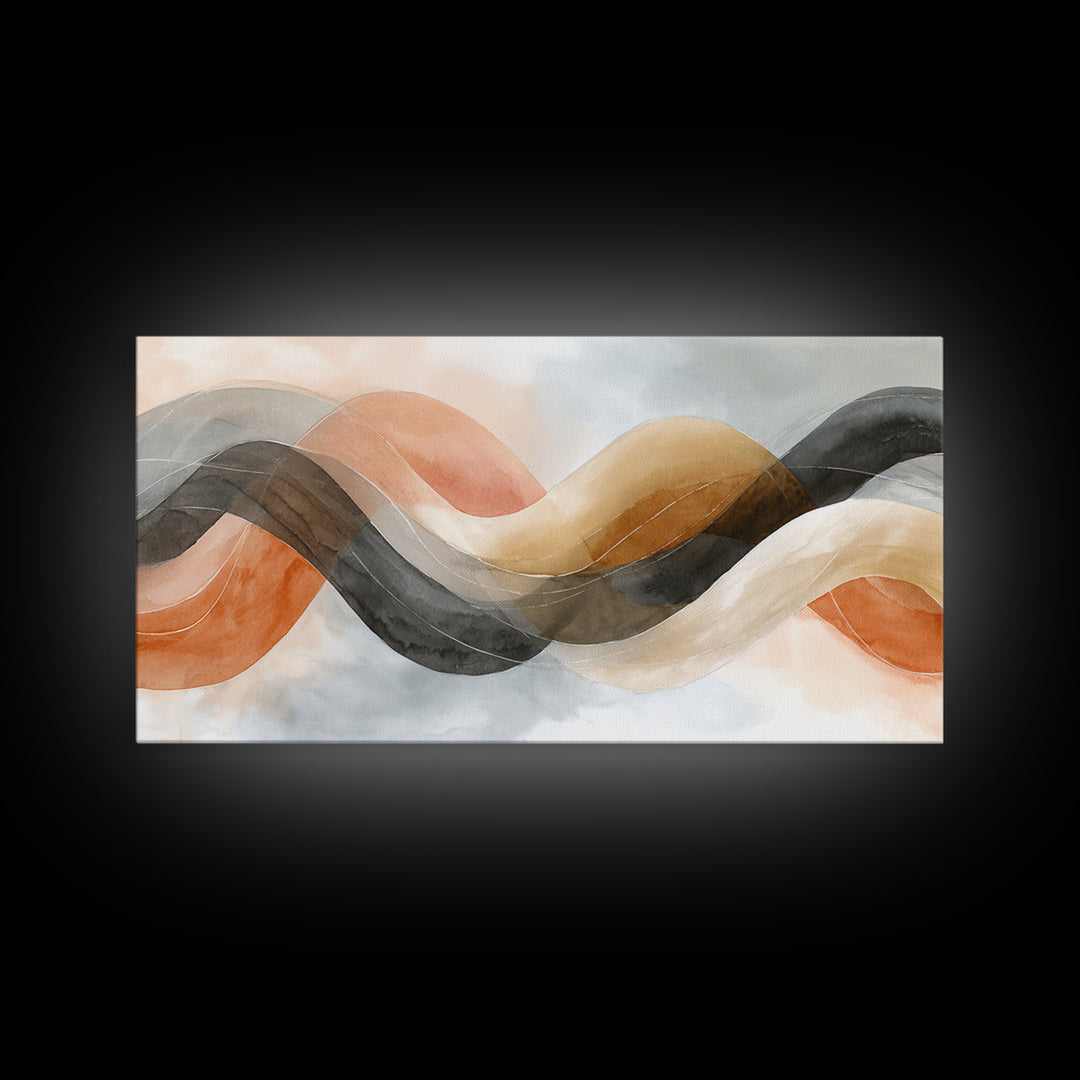 Incense Smoke Forming Abstract Curves Canvas Print, Yoga Studio Art, Contemporary Art, Yoga Studio Decor, Abstract Art, Balance, YSA-2x1-41
