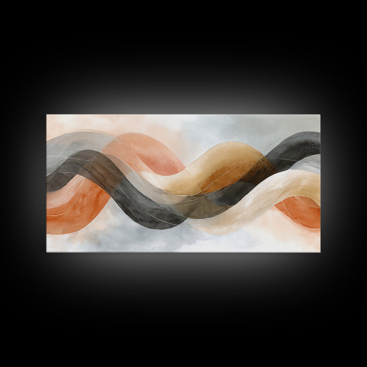 Incense Smoke Forming Abstract Curves Canvas Print, Yoga Studio Art, Contemporary Art, Yoga Studio Decor, Abstract Art, Balance, YSA-2x1-41