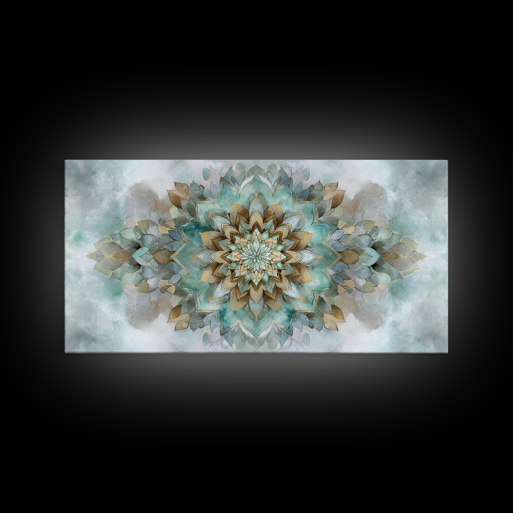 Mandala in Soft Earth Tones Canvas Print, Yoga Studio Art, Wall Art Print, Yoga Studio Decor, Oil Painting, Balance, Yoga Gift, YSA-2x1-77