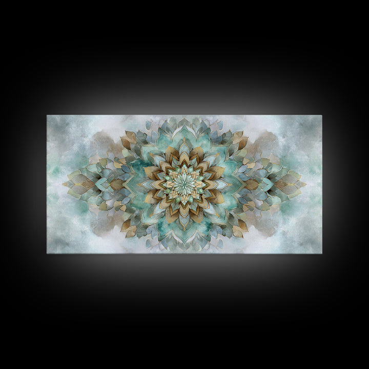 Mandala in Soft Earth Tones Canvas Print, Yoga Studio Art, Wall Art Print, Yoga Studio Decor, Oil Painting, Balance, Yoga Gift, YSA-2x1-77