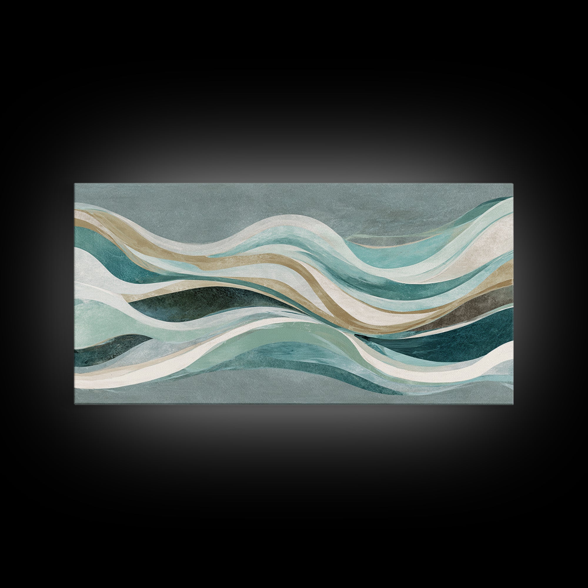 Abstract Breath Waves Framed Canvas Print, Yoga Studio Art, Large Wall Decor, Yoga Studio Decor, Abstract Art, Balance, YSA-2x1-99