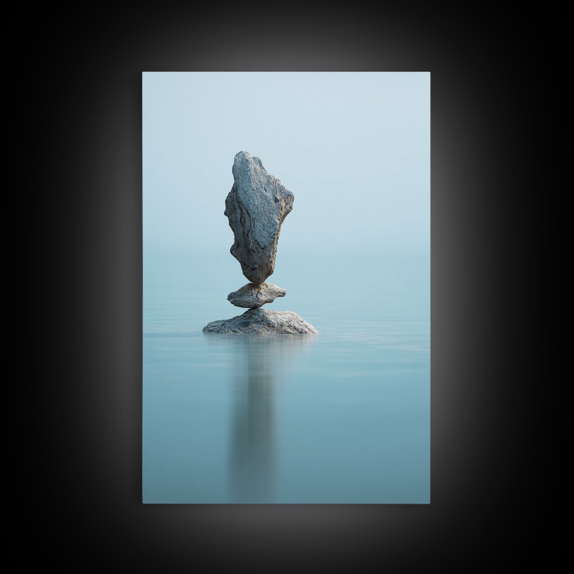 Ocean Horizon with Meditative Stillness Canvas Print, Yoga Studio Art, Living Room Wall Art, Yoga Studio Decor, Balance, YSA-2x3-96