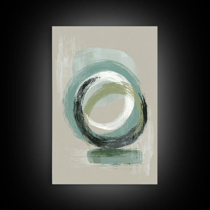 Minimal Zen Circle Brushstroke Canvas Print, Yoga Studio Art, Metal Wall Decor, Yoga Studio Decor, Fine Art, Balance, YSA-2x3-99