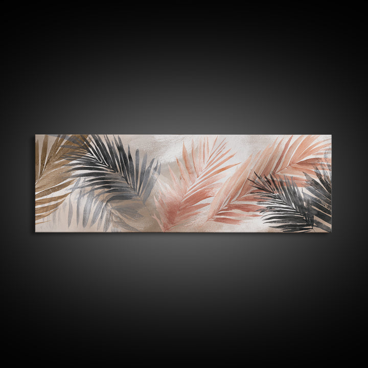 Gentle Palm Leaf Shadow on Plaster Canvas Print, Yoga Studio Art, Black Artists, Yoga Studio Decor, Fine Art, Balance, YSA-3x1-16