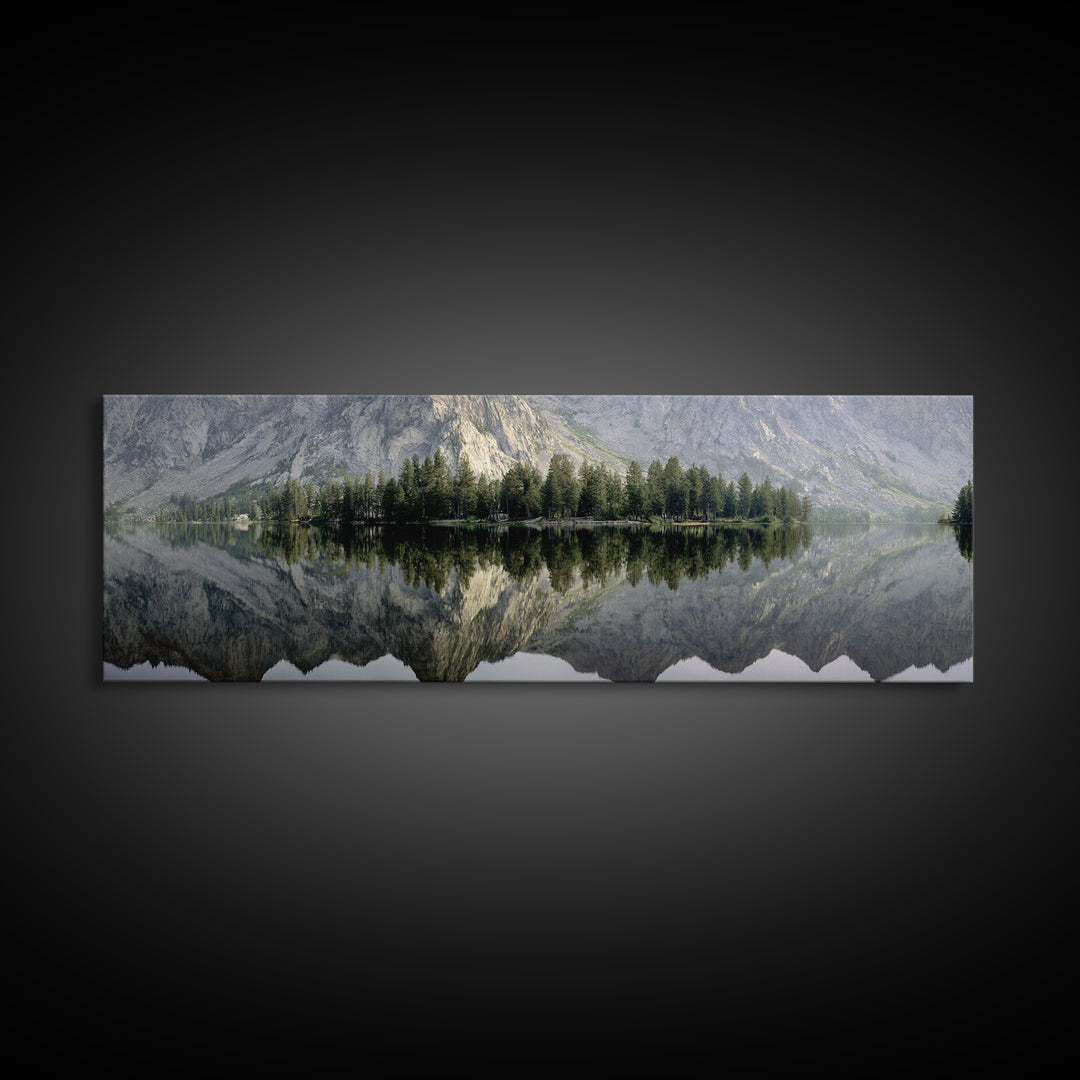 Sunrise Mountain Lake Reflection Canvas Print, Yoga Studio Art, Gym Art, Yoga Studio Decor, Fine Art, Balance, Minimalist Decor, YSA-3x1-36
