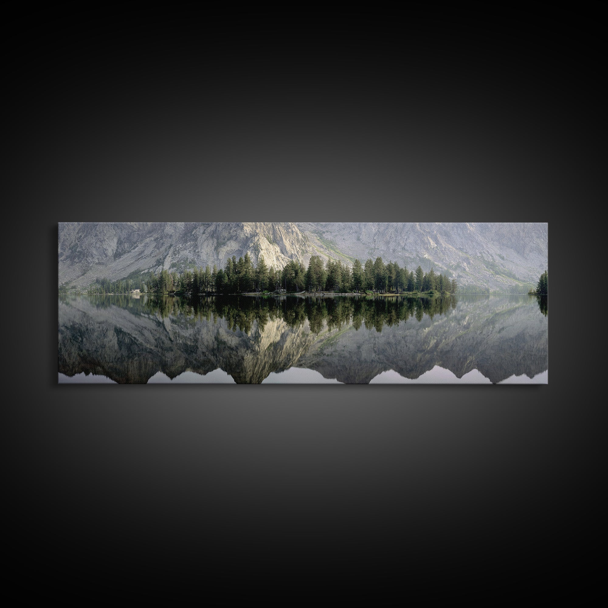 Sunrise Mountain Lake Reflection Canvas Print, Yoga Studio Art, Gym Art, Yoga Studio Decor, Fine Art, Balance, Minimalist Decor, YSA-3x1-36