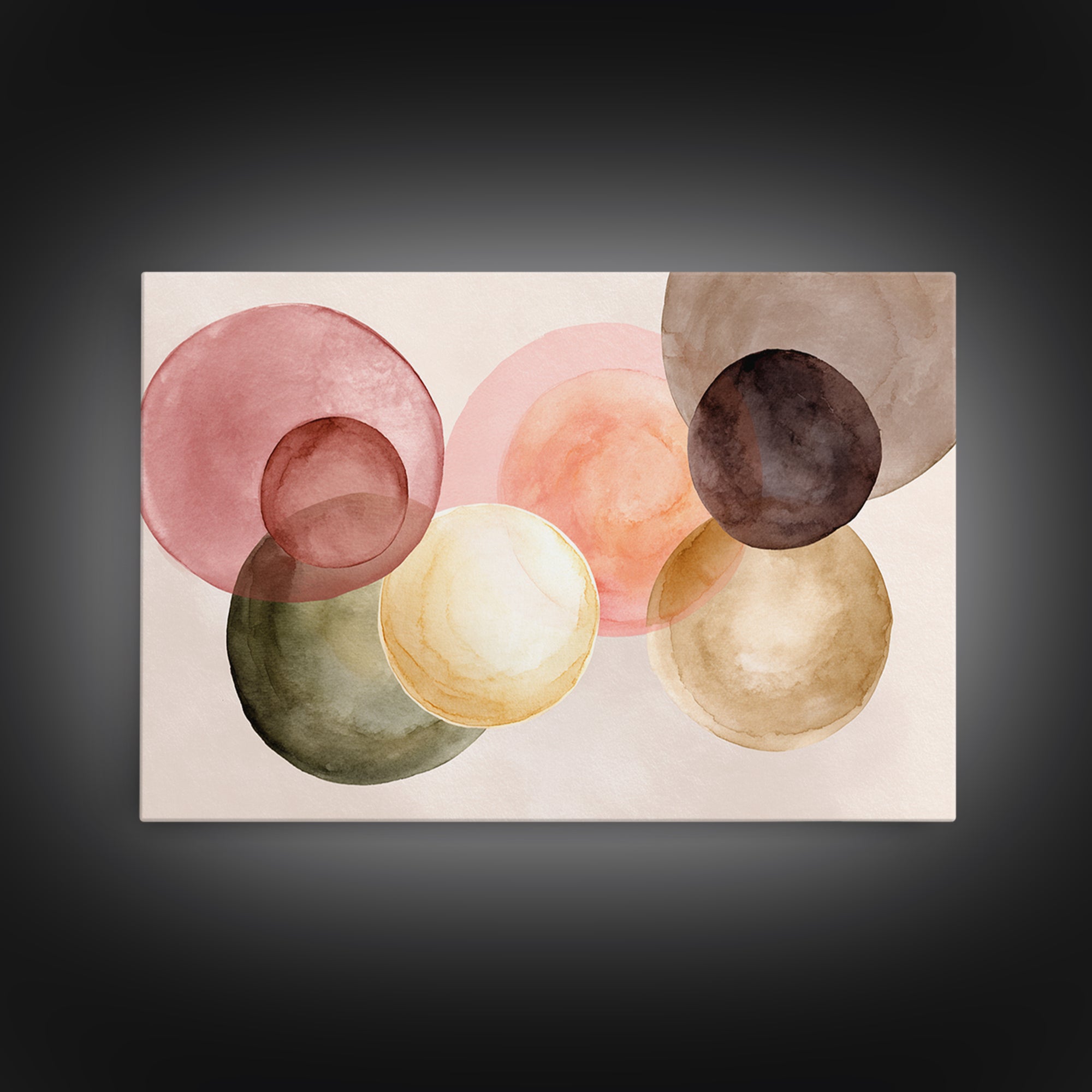 Chakra Color Circles Canvas Print, Yoga Studio Art, Custom Wall Art, Yoga Studio Decor, Fine Art, Balance, Feminine Wall Art, YSA-3x2-42