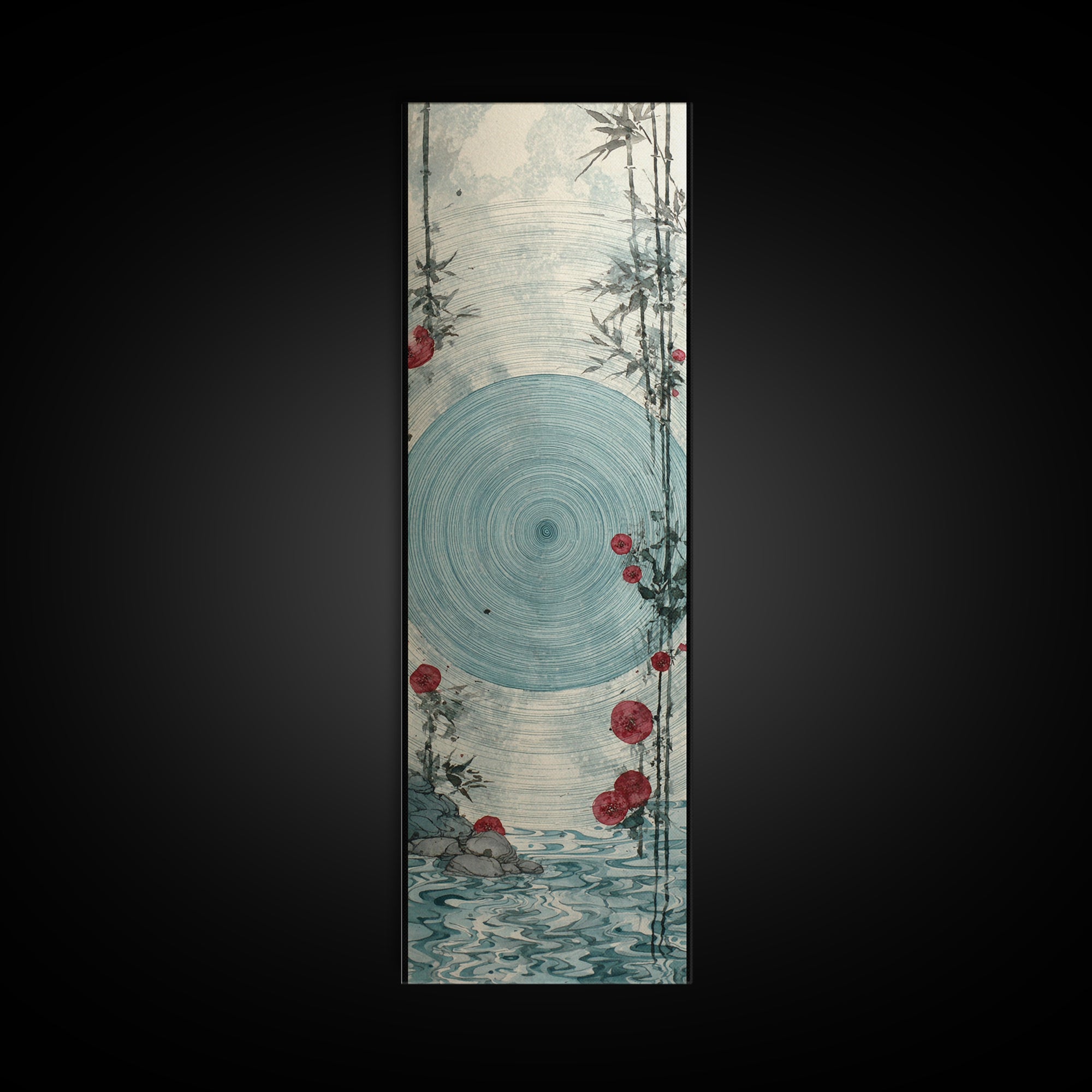 Water Ripple Circle Canvas Print, Zen Art, Home Decor, Living Room Decor, Oil Painting, Zen, Boho Wall Art, Garden Art, ZEN-1x3-97