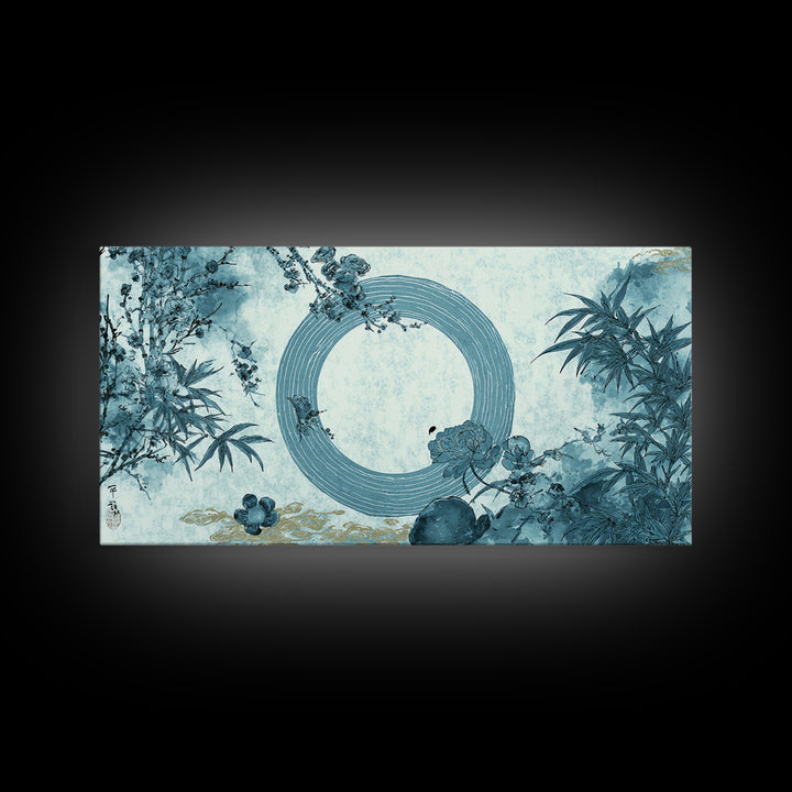 Water Ripple Circle Canvas Print, Zen Art, Boho Wall Decor, Living Room Decor, Fine Art, Zen, Wabi Sabi Art, Contemporary Art, ZEN-2x1-57